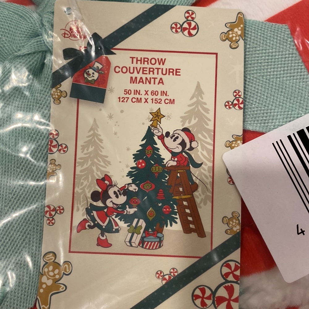 New Disney Mickey and Minnie Christmas Throw Blanket Manta